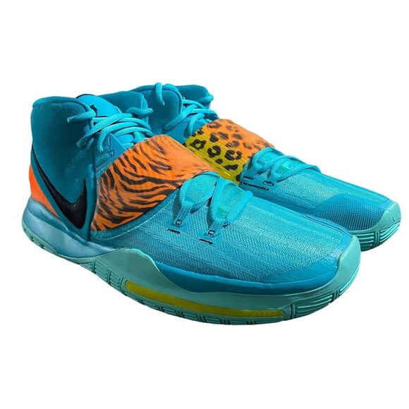 Nike Kyrie 6 Oracle Aqua Black Opti Yellow‎ Basketball Shoes Men's Size 18 - Picture 1 of 8
